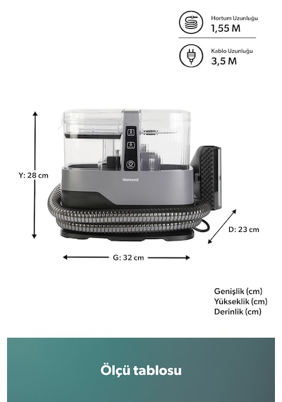 Homend Stain Taşınabilir Halı Koltuk Yıkama ve Leke Çıkarma Makinesi