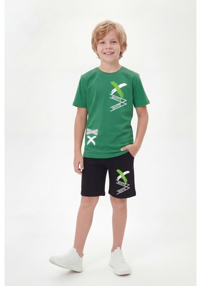 Panios Kids X White Baskı Detaylı Yuvarlak Yaka Yazlık Erkek Çocuk Alt Üst Takım Yeşil Panios Kids X White Baskı Detaylı Yuvarlak Yaka Yazlık Erkek Çocuk Alt Üst Takım Yeşil