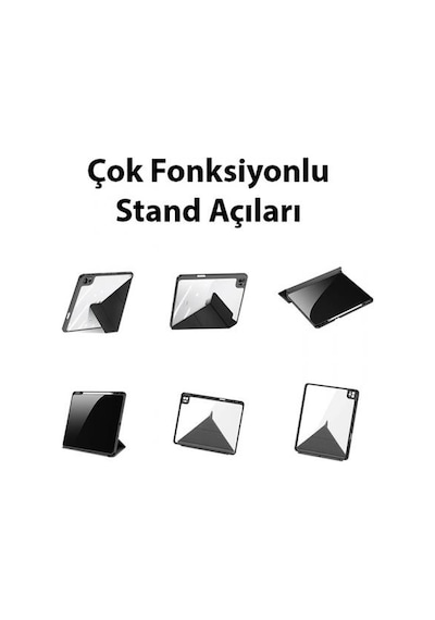 Coofbe Kalem Yerli Standlı Şeffaf Arka Kapak Apple Uyumlu iPad  Pro 11 Kılıf Tablet Kılıfı Manyetik 2022-2021-2020-2018