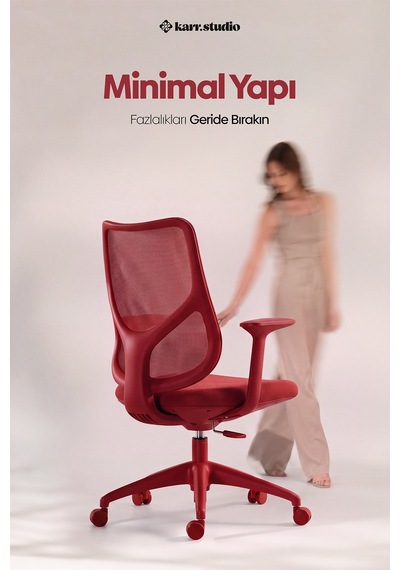Seul Ergonomik Çalışma Sandalyesi - Kırmızı