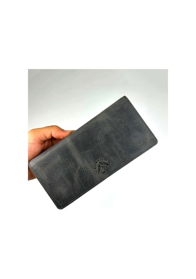 Alphaclub Bag Erkek Hakiki Deri Gri Telefon Bölmeli Uzun Cüzdan Ve Kartlık Model 2724