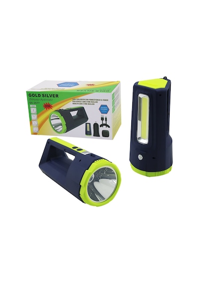 Gold Silver Gs-2677 2in1 El Feneri Projektör - 30w Ve 10w Cob Led, Usb Ve Oto Şarjlı