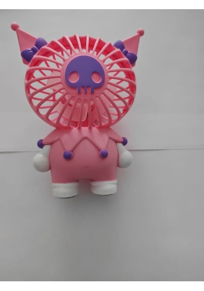 Mini El Fanı Şarjlı Telefon Tutuculu Kuromi Figürlü 2 Kademeli Taşınabilir Vantilatör Masa El Tipi Serinletici Soğutucu