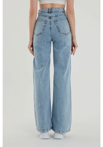 Woddi 2025 Mavi Kar Salaş Pantolon Jeans Likralı Esnek Kot Jnswrld Taş1