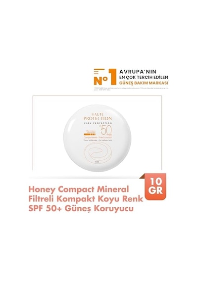 Compact Mineral Filtreli Koyu Renkli Spf 50+ Cilt Tonu Eşitleyici Koyu Renk Güneş Kremi 10 Gr