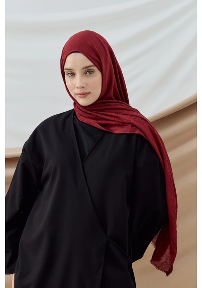 Aminenesil Modakaşmir Bordo Bambu Şal