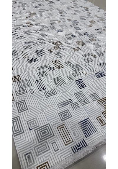 Safyün Halı Kadife Kf462 Gri Mavi 200 X 290 Renkli
