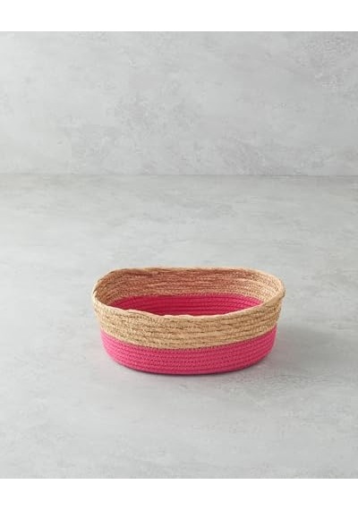 Colorful Lines Kağıt İp Sepet Pembe Genel