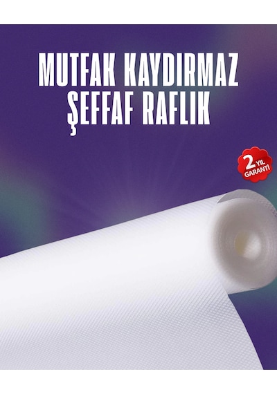 Su Geçirmez Kaydırmaz Raflık Ve Çekmece Astarı 3 Metre Şeffaf