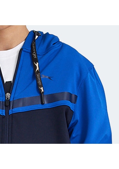 Slazenger NOON Çocuk Fermuarlı Kapüşonlu Cepli Lacivert / Saks Mavi Eşofman Takımı