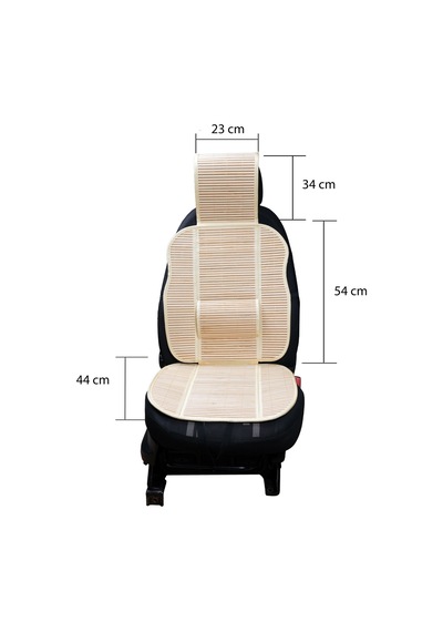 Oto Hasır Bambu Minder Ön Bej İkili Takım Bel Destekli Terletmez Wf-1053-bej 2 Adet