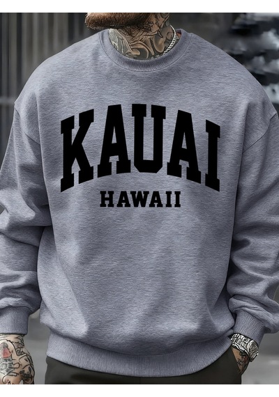 Startmore Startmorekauai Hawaii Mektup Baskılar Erkek Kazak Moda Hip Hop Kazak Polar Büyük Boy Giysiler Sonbahar Gri