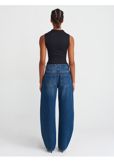 Dilvin 71747 Düşükbel Baggy Denim Pantolon Tint