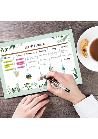 Haftalık, Günlük Planlayıcı Set - 50 Sayfa Tarihsiz Masaüstü Planner - Gençler, Kızlar, Yetişkinler İçin To Do List - 3 Parça - Green Serisi Çok Renkli Haftalık, Günlük Planlayıcı Set - 50 Sayfa Tarihsiz Masaüstü Planner - Gençler, Kızlar, Yetişkinler İçin To Do List - 3 Parça - Green Serisi Çok Renkli