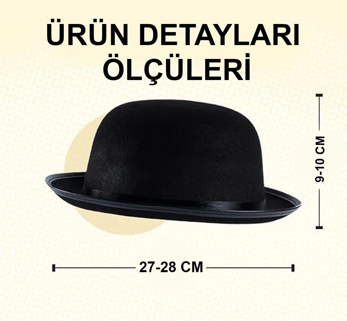 Charlie Chaplin Stil Yetişkin Şapkası Siyah Melon Parti Şapkası - Rxlu-343786 18