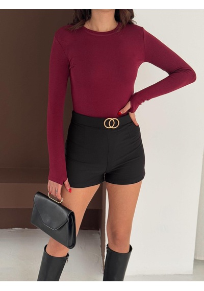 Elaxi Kadın Bisiklet Yaka Uzun Kollu Parmak Geçme Detaylı Altı Çıtçıtlı Full Likralı Buzzy Body Bordo Elaxi Kadın Bisiklet Yaka Uzun Kollu Parmak Geçme Detaylı Altı Çıtçıtlı Full Likralı Buzzy Body Bordo