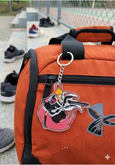 Owl Bag Bleach - Ichigo Kurosaki Desenli Acrylic Anahtarlık Çanta Süsü Mıx