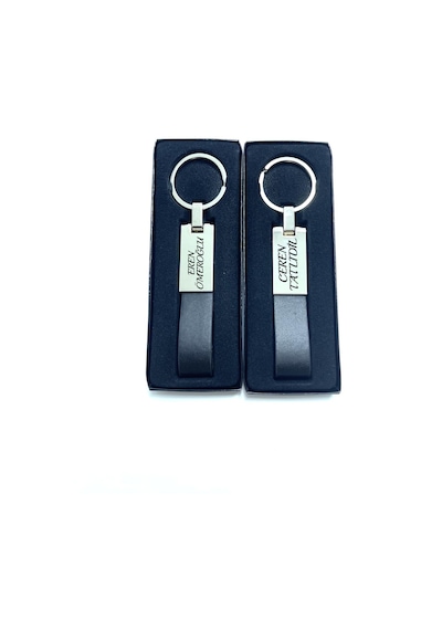 Ayleenayz Unisex Metal Kişiye Özel Çift Kombin Anahtarlığı