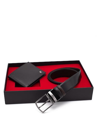 Pierre Cardin Çift Yönlü Deri Kemer & Cüzdan İkili Set Pccift01sk-3664f2ı Siyah