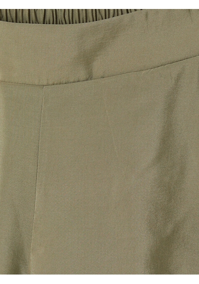 Lcw Petite Haki Beli Lastikli Pileli Kadın Şort