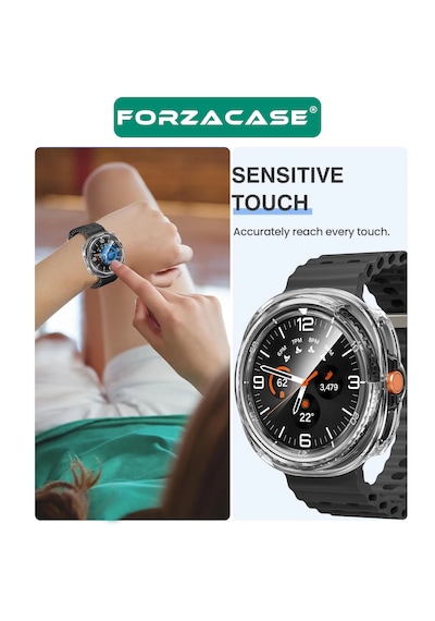Forzacase Samsung Galaxy Watch 8 Classic 46mm İle Uyumlu Önü Açık Silikon Kılıf - Fc764 Siyah