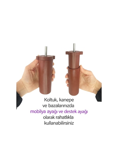 Serdivan 6'lı Set Mobilya Ünite Çekyat Koltuk Kanepe Ayarlı M8 Destek Ayağı 15 Cm Ceviz Renk Baza Ayak