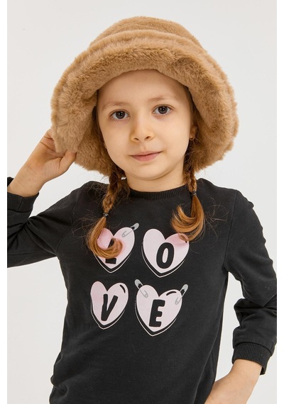 Benitto Kids Benittokids Kız Çocuk Peluş Bucket Şapka 7001-camel Camel