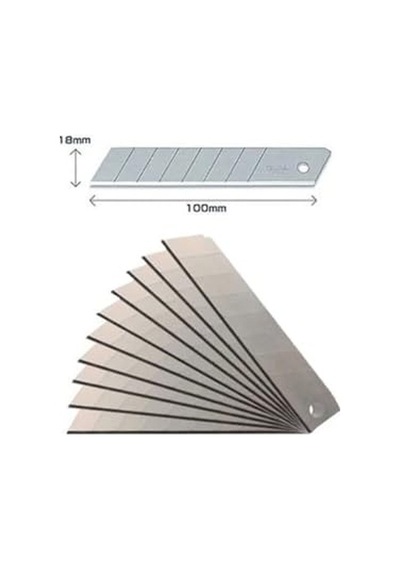 Zubizubi Maket Bıçağı Yedeği Ucu Kalın 18 Mm Bıçak 10 Adet