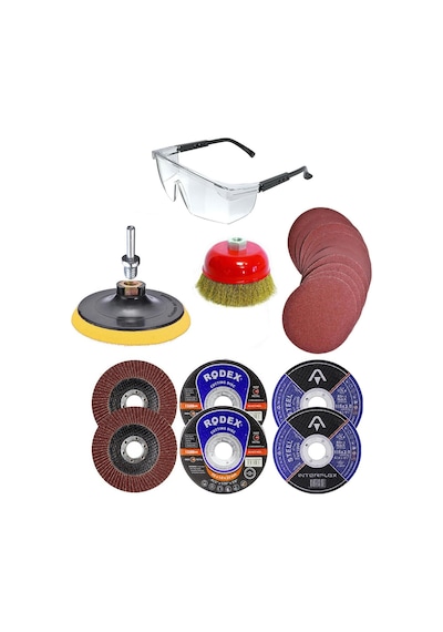 22 Parça Spiral Taşlama Cırt Zımpara Inox Metal Kesme Tel Fırça N11.1134