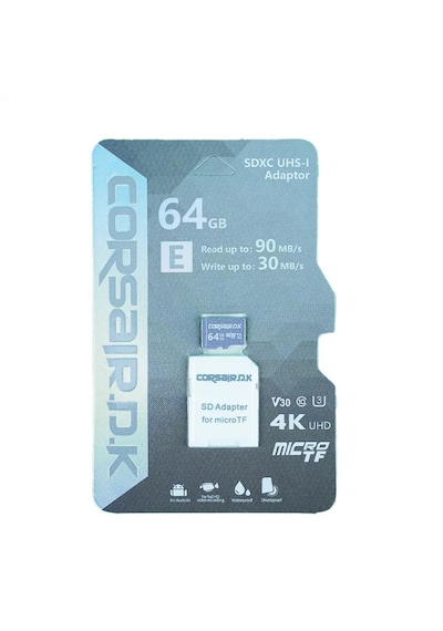 64gb V30 U3 Yüksek Hızlı Microsd Kart - 4k Uhd, Class 10 Telefon Fotoğraf Makinesi Destekli