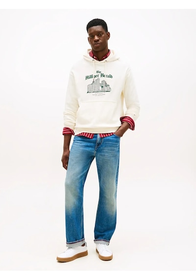 Tommy Hilfiger Herald Skylıne Hoody, Z00 Krem Erkek Hoodie