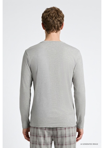 Ac&Co / Altınyıldız Classics Erkek Grı Melanj 2'li Pamuklu Yumuşak Dokulu Standart Fit Bisiklet Yaka Ekose Desenli Pijama Takımı Gri Melanj Ac&Co / Altınyıldız Classics Erkek Grı Melanj 2'li Pamuklu Yumuşak Dokulu Standart Fit Bisiklet Yaka Ekose Desenli Pijama Takımı Gri Melanj