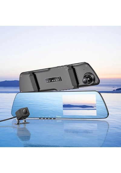 Hoco Dv4 Araç Kamerası 4.5 Lcd Dikiz Aynası Ön & Arka Çift Kamera Full Hd Dvr