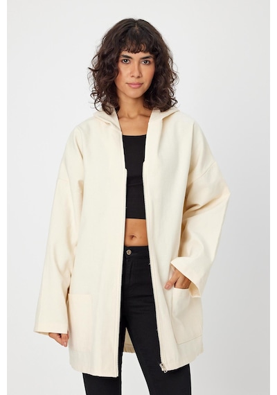 Alexandergardı Kapüşonlu Fermuarlı Oversize Ceket Unx-0074 001