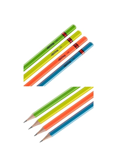 Rotring Neon Kurşun Kalem 4 Lü 1 Paket Renkli Kurşun Kalem Mavi Yeşil Sarı Pembe Hb Kurşun Kalem Çok Renkli