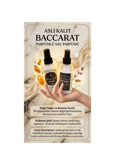 Baccarat Parfümlü Saç Bakım Yağı Doğal Yağlardan Hair Care Saç Parfümü 150ml