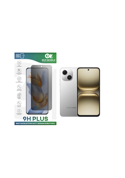 Tecno Spark 40c İle Uyumlu Mat Hayalet Privacy 9h Kırılmaz Nano Ekran Koruyucu