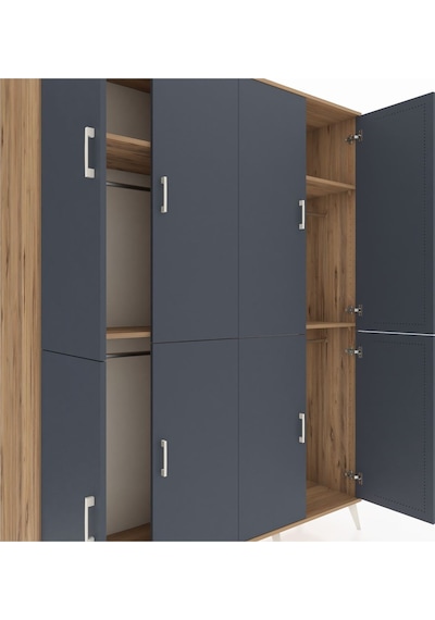 Hyperion Gardrop 4 Raflı 8 Kapaklı 4 Askılı 176x44x221 Çam-antrasit/çam Antrasit/çam Hyperion Gardrop 4 Raflı 8 Kapaklı 4 Askılı 176x44x221 Çam-antrasit/çam Antrasit/çam