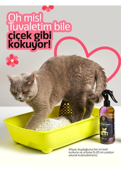 Doku Pet Cosmetic Kedi Kumu Spreyi Topaklanma Yapmayan Kedi Kumu Koku Giderici Sprey 400 ML