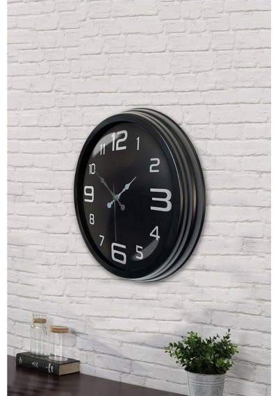 40 Cm Siyah Metal Modern Duvar Saati Diğer