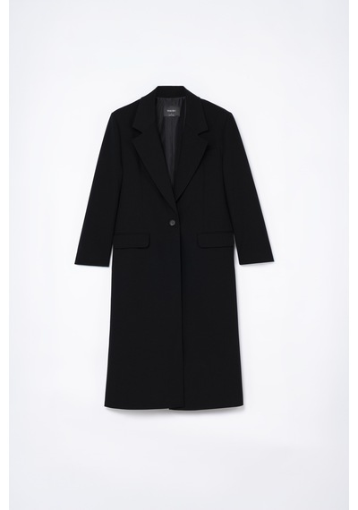 Kadın Siyah Oversize Uzun Ceket Siyah