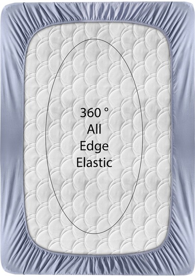Penye Lastikli Çarşaf, Çift Kişilik , Açık Gri, %100 Pamuk Örme Kumaş, 130 Gr/m² Açık Gri