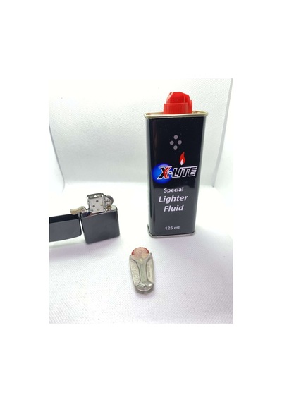 Tanem Siyah Benzinli Çakmak - X-Lite Benzin Gazı (125ml) - Çakmak Taşı (6'lı)