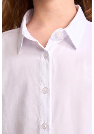 Defacto Regular Fıt Poplin Uzun Kollu Beyaz Gömlek Kız Çocuk H9661a826auwt34 Beyaz-wt34