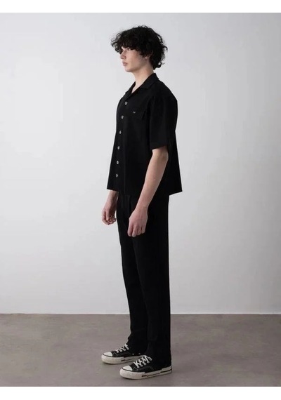 Erkek Çocuk Oversize Gömlek Pantolon Takım-15540 Siyah