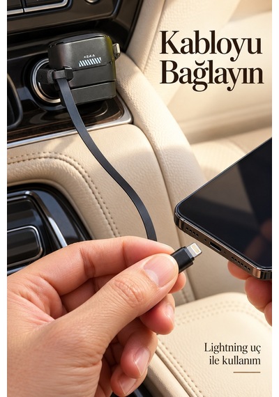 Type C Ve Lightning Uçlu Çakmaklık Telefon Şarj Adaptörü Diğer