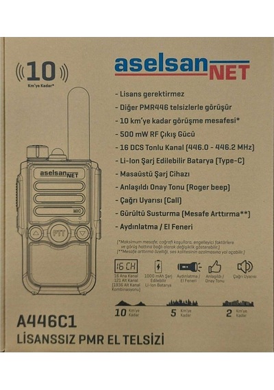 Aselsan A446c1 Lisanssız Pmr Tekli El Telsizi