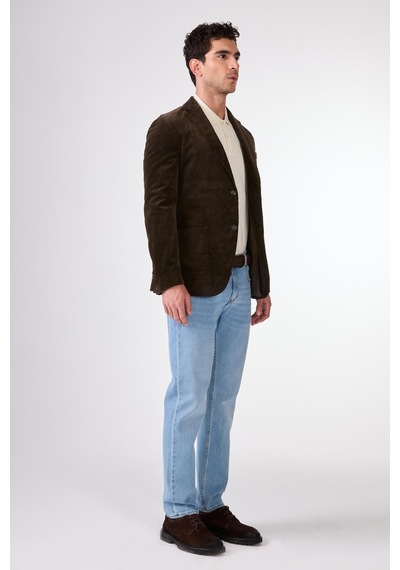 Dufy Kahve Erkek Ceket - Slim Fit Kahverengi