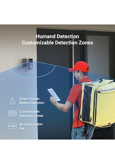 Ezviz Hp3 Pro 3mp 2k Kablosuz Görüntülü Kapı Zili, Bataryalı, Güneş Paneli Dahil, İnsan Algılama, Çift Yönlü Konuşma