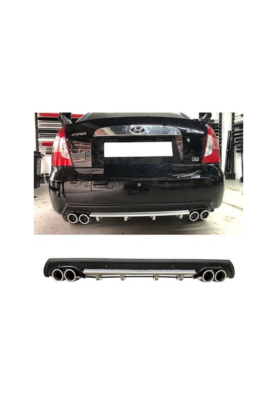 Hyundai Accent Uyumlu Era Gri Difüzör Çiftli Yuvarlak Egzoz Görünümlü D Tip Difizör 2006 - 2009